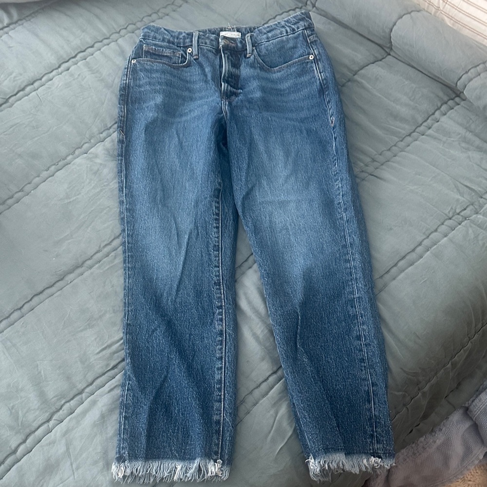 Good American Denim - straight with fringe